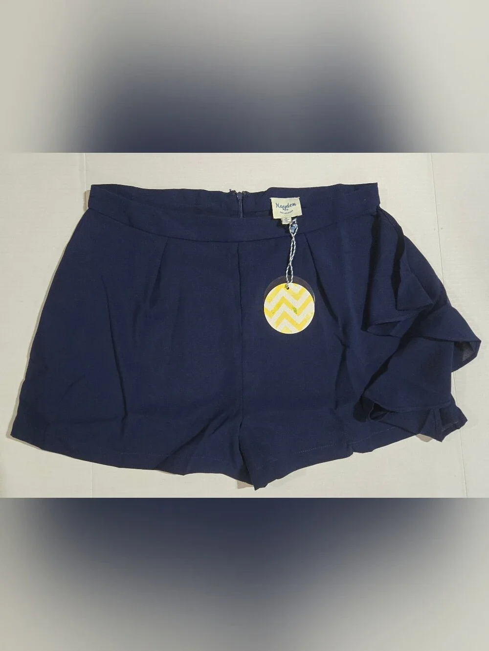 Hayden Navy High-Waist Tailored Lined Shorts M New